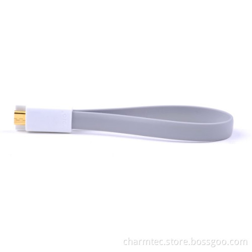 Bracelet USB Charging/Data Cables for Android Phones, USB a/M to Micro USB, Grey